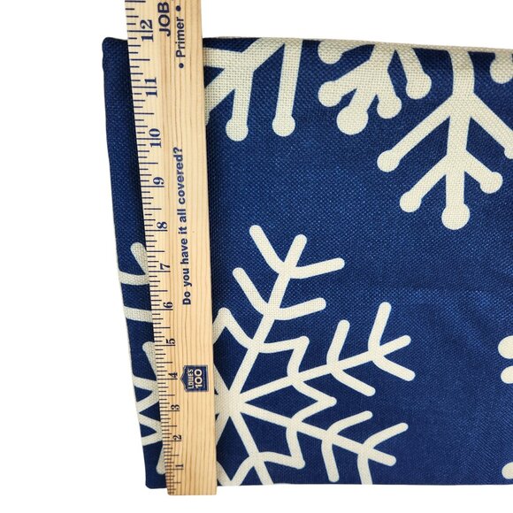 Winter Throw Pillow Covers "Let It Snow" Blue & White Handmade Zipper 20"X12" - Picture 7 of 7